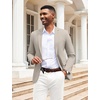 image:imageCOOFANDY Mens Herringbone Blazer Slim Fit Cotton Sport Coats Two Buttons Casual Suit JacketLight Khaki