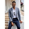 image:imageCOOFANDY Mens Herringbone Blazer Slim Fit Cotton Sport Coats Two Buttons Casual Suit JacketNavy