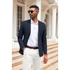 image:imageCOOFANDY Mens Herringbone Blazer Slim Fit Cotton Sport Coats Two Buttons Casual Suit JacketNavy Blue