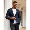 image:imageCOOFANDY Mens Herringbone Blazer Slim Fit Cotton Sport Coats Two Buttons Casual Suit JacketNavy Blue