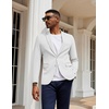 image:imageCOOFANDY Mens Herringbone Blazer Slim Fit Cotton Sport Coats Two Buttons Casual Suit JacketWhite