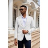 image:imageCOOFANDY Mens Herringbone Blazer Slim Fit Cotton Sport Coats Two Buttons Casual Suit JacketWhite