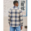 image:imageCOOFANDY Mens Lightweight Flannel Shirt Long Sleeve Plaid Shirt with PocketKhaki Blue