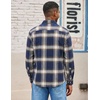 image:imageCOOFANDY Mens Lightweight Flannel Shirt Long Sleeve Plaid Shirt with PocketNavy Blue  Khaki