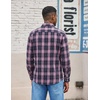 image:imageCOOFANDY Mens Lightweight Flannel Shirt Long Sleeve Plaid Shirt with PocketPink