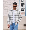 image:imageCOOFANDY Mens Lightweight Flannel Shirt Long Sleeve Plaid Shirt with PocketWhite