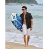 image:imageCOOFANDY Mens Linen Shirt Casual Short Sleeve Button Down Shirts Summer Beach Vacation TopsBlack