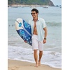 image:imageCOOFANDY Mens Linen Shirt Casual Short Sleeve Button Down Shirts Summer Beach Vacation TopsLight Blue