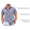 image:imageCOOFANDY Mens Linen Shirt Casual Short Sleeve Button Down Shirts Summer Beach Vacation TopsNavy Blue