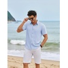 image:imageCOOFANDY Mens Linen Shirt Casual Short Sleeve Button Down Shirts Summer Beach Vacation TopsSky Blue