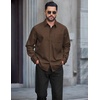image:imageCOOFANDY Mens Long Sleeve Denim Shirts Jacket Casual Button Down Jean ShirtBrown