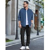 image:imageCOOFANDY Mens Long Sleeve Denim Shirts Jacket Casual Button Down Jean ShirtCaptains Blue
