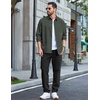 image:imageCOOFANDY Mens Long Sleeve Denim Shirts Jacket Casual Button Down Jean ShirtDark Green