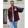 image:imageCOOFANDY Mens Long Sleeve Denim Shirts Jacket Casual Button Down Jean ShirtDark Red