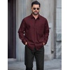 image:imageCOOFANDY Mens Long Sleeve Denim Shirts Jacket Casual Button Down Jean ShirtDark Red