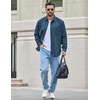 image:imageCOOFANDY Mens Long Sleeve Denim Shirts Jacket Casual Button Down Jean ShirtMidnight Blue
