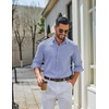 image:imageCOOFANDY Mens Oxford Shirt Cotton Long Sleeve RegularFit Dress Shirt Wrinkle Free Casual Button Down ShirtsClear Blue