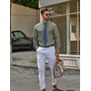 image:imageCOOFANDY Mens Oxford Shirt Cotton Long Sleeve RegularFit Dress Shirt Wrinkle Free Casual Button Down ShirtsGreen