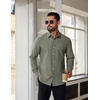 image:imageCOOFANDY Mens Oxford Shirt Cotton Long Sleeve RegularFit Dress Shirt Wrinkle Free Casual Button Down ShirtsGreen