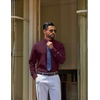 image:imageCOOFANDY Mens Oxford Shirt Cotton Long Sleeve RegularFit Dress Shirt Wrinkle Free Casual Button Down ShirtsJujube Red