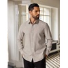 image:imageCOOFANDY Mens Oxford Shirt Cotton Long Sleeve RegularFit Dress Shirt Wrinkle Free Casual Button Down ShirtsKhaki