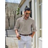 image:imageCOOFANDY Mens Oxford Shirt Cotton Long Sleeve RegularFit Dress Shirt Wrinkle Free Casual Button Down ShirtsKhaki