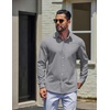 image:imageCOOFANDY Mens Oxford Shirt Cotton Long Sleeve RegularFit Dress Shirt Wrinkle Free Casual Button Down ShirtsLight Gray