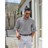 image:imageCOOFANDY Mens Oxford Shirt Cotton Long Sleeve RegularFit Dress Shirt Wrinkle Free Casual Button Down ShirtsLight Gray