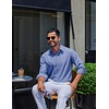 image:imageCOOFANDY Mens Oxford Shirt Cotton Long Sleeve RegularFit Dress Shirt Wrinkle Free Casual Button Down ShirtsSky Blue