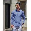 image:imageCOOFANDY Mens Oxford Shirt Cotton Long Sleeve RegularFit Dress Shirt Wrinkle Free Casual Button Down ShirtsSky Blue