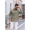 image:imageCOOFANDY Mens Oxford Shirt Long Sleeve Casual Button Down Dress ShirtArmy Green
