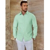 image:imageCOOFANDY Mens Oxford Shirt Long Sleeve Casual Button Down Dress ShirtIce Green