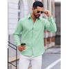 image:imageCOOFANDY Mens Oxford Shirt Long Sleeve Casual Button Down Dress ShirtIce Green