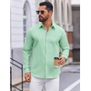 image:imageCOOFANDY Mens Oxford Shirt Long Sleeve Casual Button Down Dress ShirtIce Green