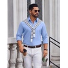 image:imageCOOFANDY Mens Oxford Shirt Long Sleeve Casual Button Down Dress ShirtLight Blue