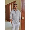 image:imageCOOFANDY Mens Oxford Shirt Long Sleeve Casual Button Down Dress ShirtLight Grey