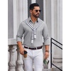 image:imageCOOFANDY Mens Oxford Shirt Long Sleeve Casual Button Down Dress ShirtLight Grey