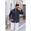 image:imageCOOFANDY Mens Oxford Shirt Long Sleeve Casual Button Down Dress ShirtNavy Blue