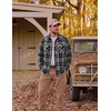 image:imageCOOFANDY Mens Plaid Flannel Shirts Long Sleeve Western Pearl Snap Shirts Fall Button Down Shirt for MenBlack Grey