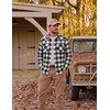 image:imageCOOFANDY Mens Plaid Flannel Shirts Long Sleeve Western Pearl Snap Shirts Fall Button Down Shirt for MenBlack White