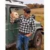 image:imageCOOFANDY Mens Plaid Flannel Shirts Long Sleeve Western Pearl Snap Shirts Fall Button Down Shirt for MenBlack White
