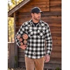 image:imageCOOFANDY Mens Plaid Flannel Shirts Long Sleeve Western Pearl Snap Shirts Fall Button Down Shirt for MenBlack White