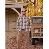 image:imageCOOFANDY Mens Plaid Flannel Shirts Long Sleeve Western Pearl Snap Shirts Fall Button Down Shirt for MenBrown Grey
