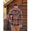 image:imageCOOFANDY Mens Plaid Flannel Shirts Long Sleeve Western Pearl Snap Shirts Fall Button Down Shirt for MenBrown Red