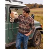 image:imageCOOFANDY Mens Plaid Flannel Shirts Long Sleeve Western Pearl Snap Shirts Fall Button Down Shirt for MenBrown Red