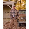 image:imageCOOFANDY Mens Plaid Flannel Shirts Long Sleeve Western Pearl Snap Shirts Fall Button Down Shirt for MenBrown Red