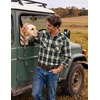 image:imageCOOFANDY Mens Plaid Flannel Shirts Long Sleeve Western Pearl Snap Shirts Fall Button Down Shirt for MenGreen Beige