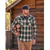 image:imageCOOFANDY Mens Plaid Flannel Shirts Long Sleeve Western Pearl Snap Shirts Fall Button Down Shirt for MenGreen Beige