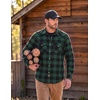 image:imageCOOFANDY Mens Plaid Flannel Shirts Long Sleeve Western Pearl Snap Shirts Fall Button Down Shirt for MenGreen Black