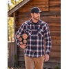 image:imageCOOFANDY Mens Plaid Flannel Shirts Long Sleeve Western Pearl Snap Shirts Fall Button Down Shirt for MenNavy Red